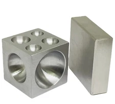 2" Solid Steel Doming Dapping Block Metal With 2.5" Steel Bench Block Jewelry