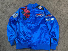 Buffalo Bills Pro Standard Blue Satin Roses Varsity Jacket Womens Size Medium