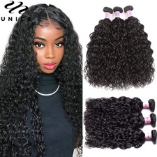 UNice Hair Peruvian Water Wave Bundles Virgin Human Hair Extensions Hair Weaves