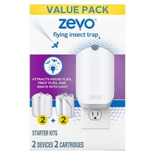 Zevo Dual-Pack Flying Insect Trap – Includes 2 Bases & Cartridges