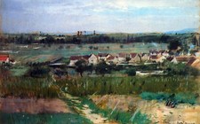 Impresión giclee repro sobre lienzo The village at Maurecourt de Berthe Morisot
