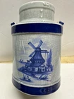 Vintage McCoy Blue and White Dutch Windmill Crock #332
