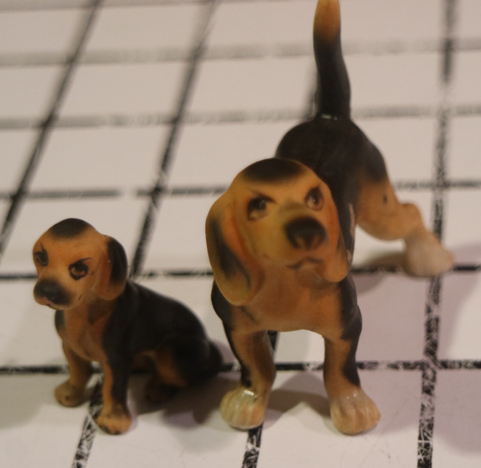 Vintage Dog Figurines Beagle Mom and Puppy Porcelain Ceramic eBay