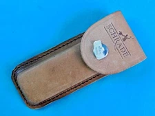 Brown Leather Sheath Scabbard Case for Schrade Folding Knife 