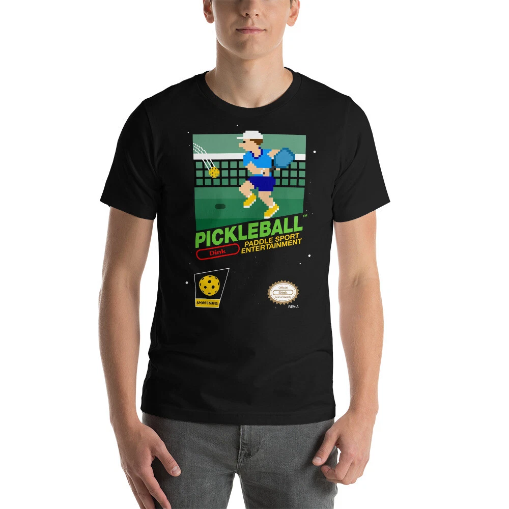 PICKLEBALL Pickle Ball Paddle Jersey Tee 8-bit Nintendo Pixel Art Unisex T-Shirt