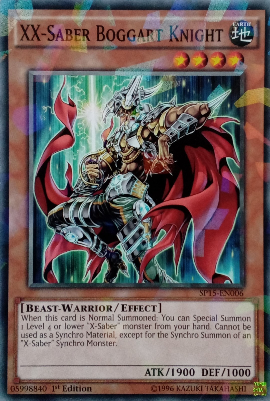 XX-Saber Boggart Knight Shatterfoil Rare 1st Edition YuGiOh Card SP15-EN006