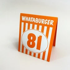 Whataburger Restaurant Table Tent #81 Matte Style