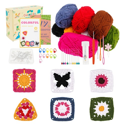 Beginner Crochet Kit Complete Crochet Starter Kit with 8 Yarns Step by DeFui IKI - Picture 17 of 22