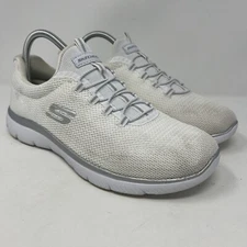 Skechers Womens Size 10W Summit Cool Classic White Slip On Sneakers Shoes 149206