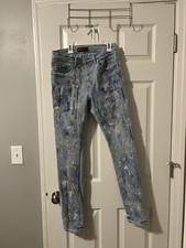 Men  s Jacquard Paint Splatter Purple Brand Jeans