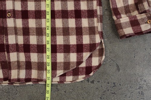 Vintage Wolle Made in USA 70er Jahre Stil Wolle geknöpft kastanienbraun Flanellmuster XL - Bild 4 von 6