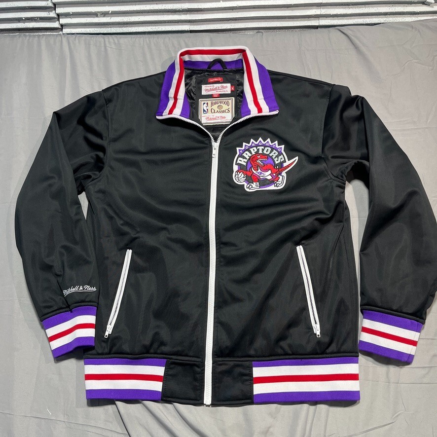 Toronto Raptors Jacket Mens Medium NBA Bomber Satin Mitchell Ness