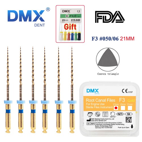 6 limas endodónticas dentales giratorias NITI X-Pro Gold Taper DMXDENT + regalo - Imagen 11 de 34