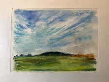 Franz Ehmke 1928-2018 GDR Painter Pastel Of Mountain Lübars Reinickendorf Canopy