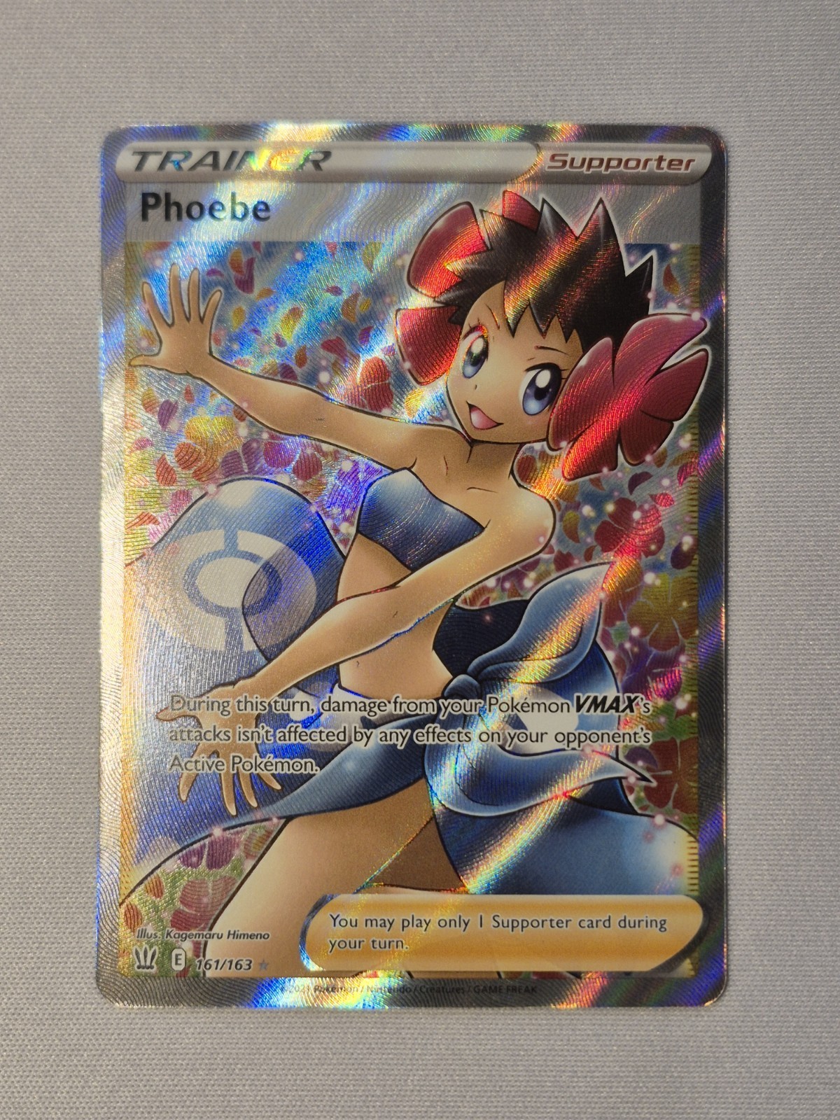Pokémon TCG Phoebe Sword & Shield Battle Styles Full Art Holo Card 161/163