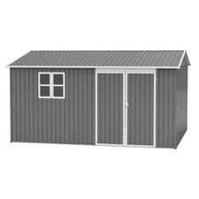 12x10FT Outdoor Metal Storage Shed, Waterproof Steel Garden Tool Shed