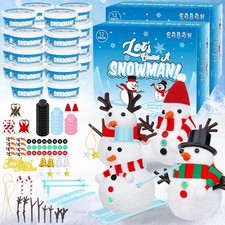 24 Pack Build a Snowman Kit, Christmas DIY Snowman Crafts for Bulk, Snowman K...