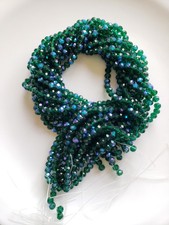 Glass Green Crystal Bead Strands 6x5 MM Lot Of 10 Strands F5 