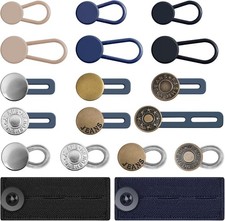 18PCS Waist Button Extenders for Women  Men, Stretchy Jeans  Pants Waist Ex...