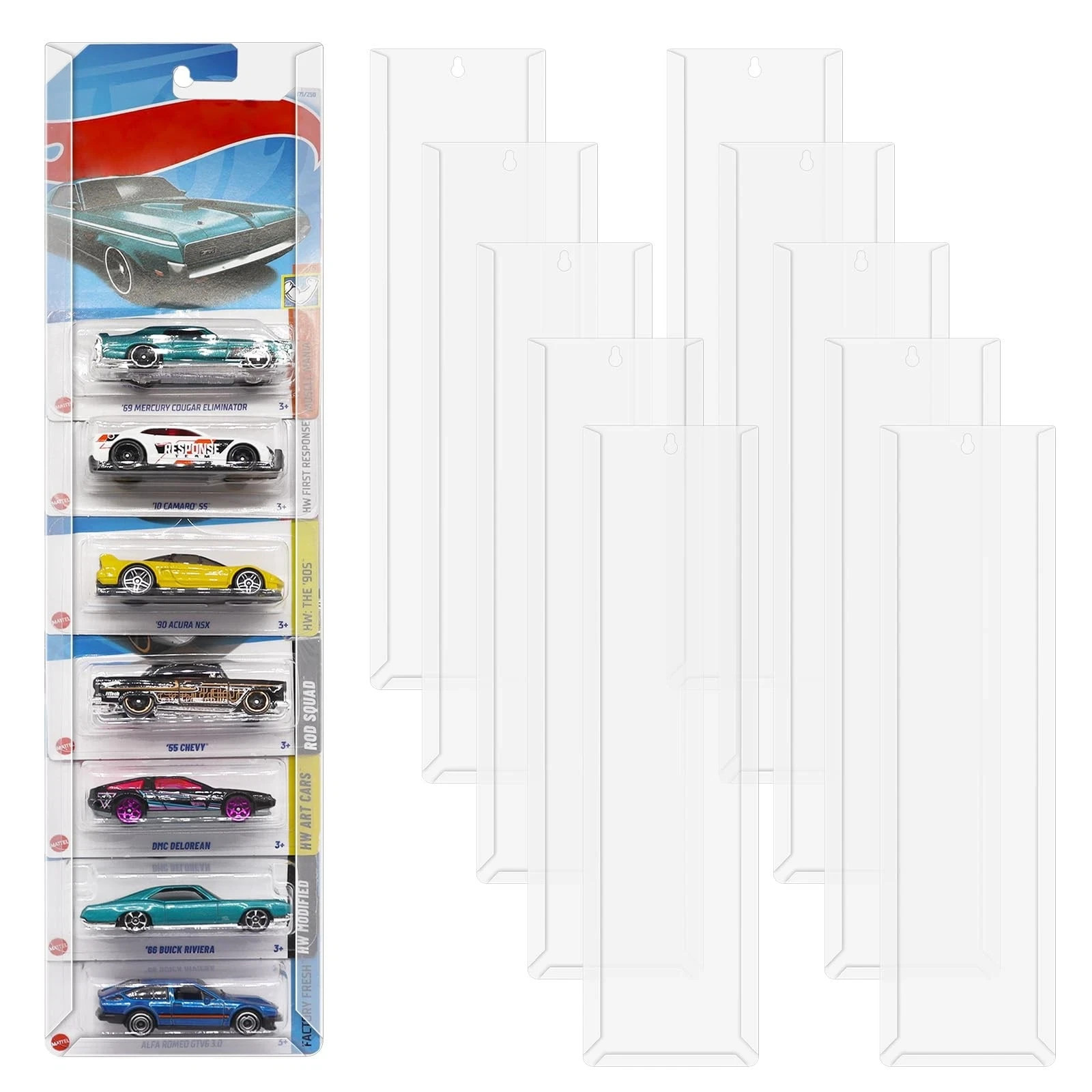 10 Pcs Model Car Display Case Wall Mount Compatible with Hot Wheels Match-Box