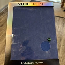 Ultra Pro Binder Vivid Deluxe 9-Pocket Zippered PRO-Binder - Blue New