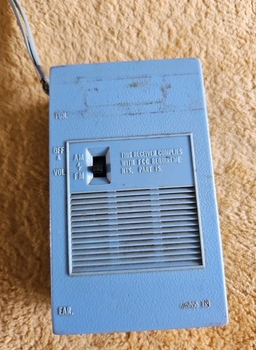 Vintage Midland Solid State Transistor Pocket AM/FM Radio blau ungetestet - Bild 6 von 12