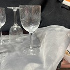 Vintage JAVIT CRYSTAL Set of 5 WHEAT Pattern Stemware Goblet Glasses — photo 6