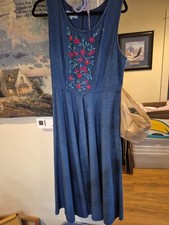 Vintage German Dirndl Dress Floral Bavarian Oktoberfest Traditional Folk