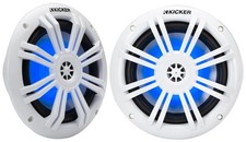 KICKER 51KM604WL 6.5" 150 Watt Max RGB LED Marine Audio Speakers Pair