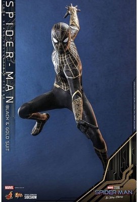 Hot Toys Spider-Man Black & Gold Suit MMS604 No Way Home - 1/6 Scale Figur