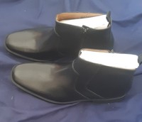 BNIB Clarks Mens Tilden Up Leather Boots, Black, UK 10