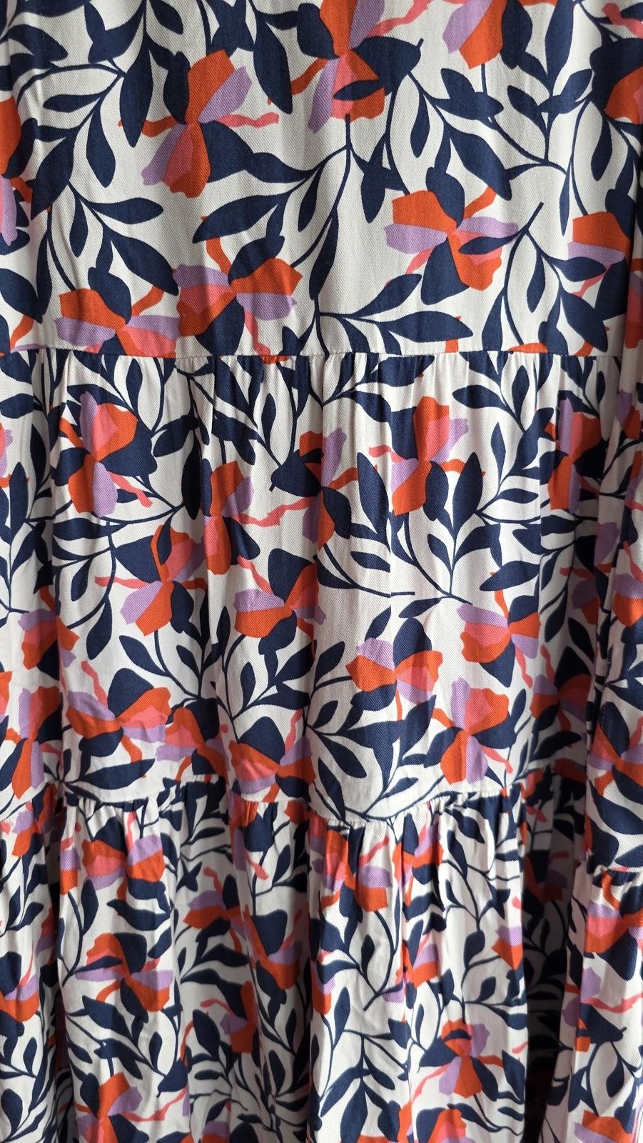 Brakeburn Navy Red Floral Viscose Tiered Midi Dress Size 10 Sleeveless Summer image 8