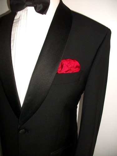 TUXEDO EVENING Dinner Wedding SUIT Jacket Trousers 38 Black WOOL CRUISE W 32 L28 - Picture 5 of 14