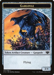 Gargoyle // Elf Warrior Double-Sided Token #27 // 24 Commander 2014 MTG