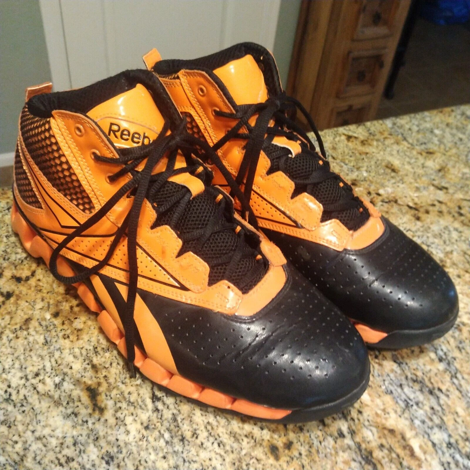 Scarpe da corsa uomo Reebok Zigtech nere arancioni sneaker stringate taglia 11 5 104280616