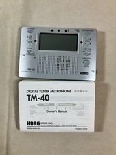 KORG TM-40 Silver Digital Chromatic Combo Tuner  Metronome - Tested/Working