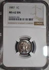 NGC MS-62 BN 1887 Indian Head Cent, Razor-Sharp, Blazing specimen.