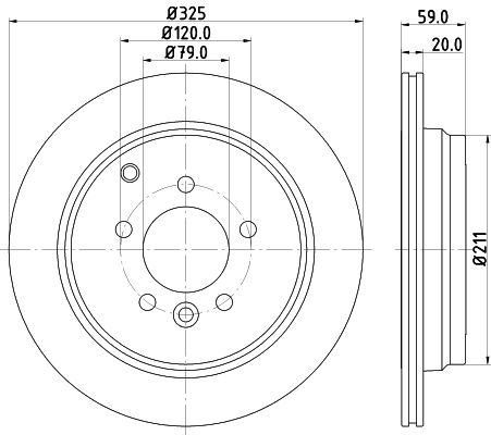 HELLA 8DD 355 118-771 BRAKE DISC Rear (PAIR)