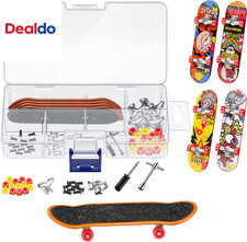 5 Packs DIY Mini Finger Skateboard Fingerboard Kit with Box and Replacement Acce