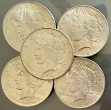 1922 to 1935 Peaceful Dollar Culls Random Mix of Dates Lot of 5
