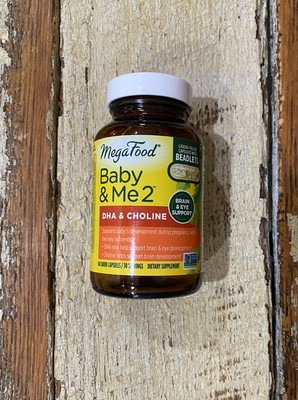 MegaFood Baby & Me 2 DHA & Choline Supplement Liquid Capsules EXP 05/2025