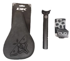 DK/DUO STEALTH PIVOTAL BMX SEAT and 25.4 POST COMBO  BLACK