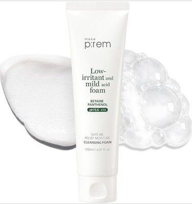 MAKE P:REM Low-Irritant & Mild Acid Cleansing Foam 150ml pH 5.5 - Sealed/No Box