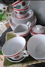 Kaffee Kahla Porzellan 6 Servie Kaffeeservice  +Zuckerdose Und Sahnekanne