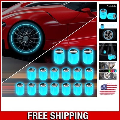 Durable 16PCS Fluorescent Tire Valve Caps - Luminous Car Accessories for Safety