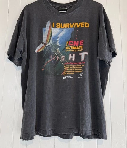 Vintage 90s HP Novell I Survived CNE Ultimate Connecting Flight Tee - product listing photo