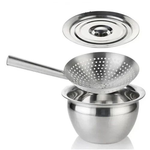 Oil Drum Colander Fried Mesh Bowl Oil Seasoning Passoire Storage Bowl Tools
