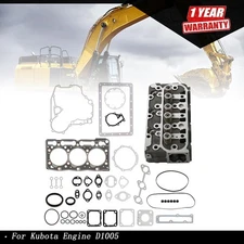 New For Kubota Engine D1005 Complete Cylinder Head with Full Gasket Kit