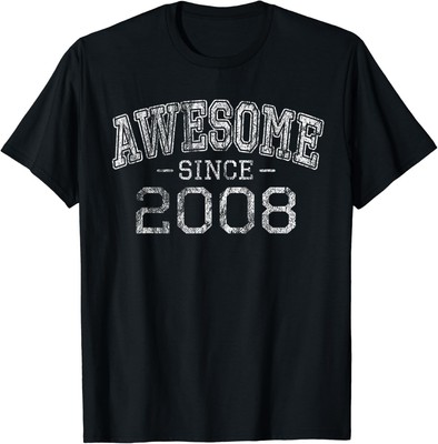 Awesome since 2008 Vintage Style Born in 2008 Birthday Gift T-Shirt