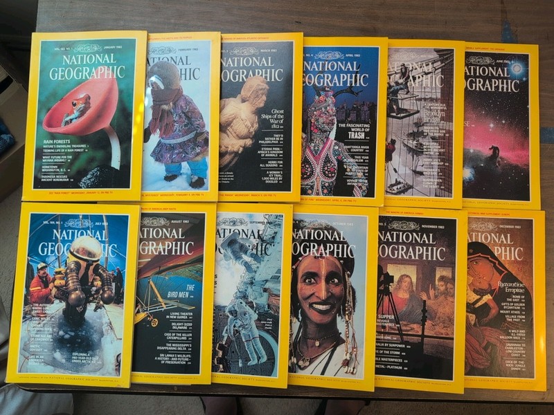 National Geographic Magazine 1983 Complete Year Full Lot of 12 Issues
